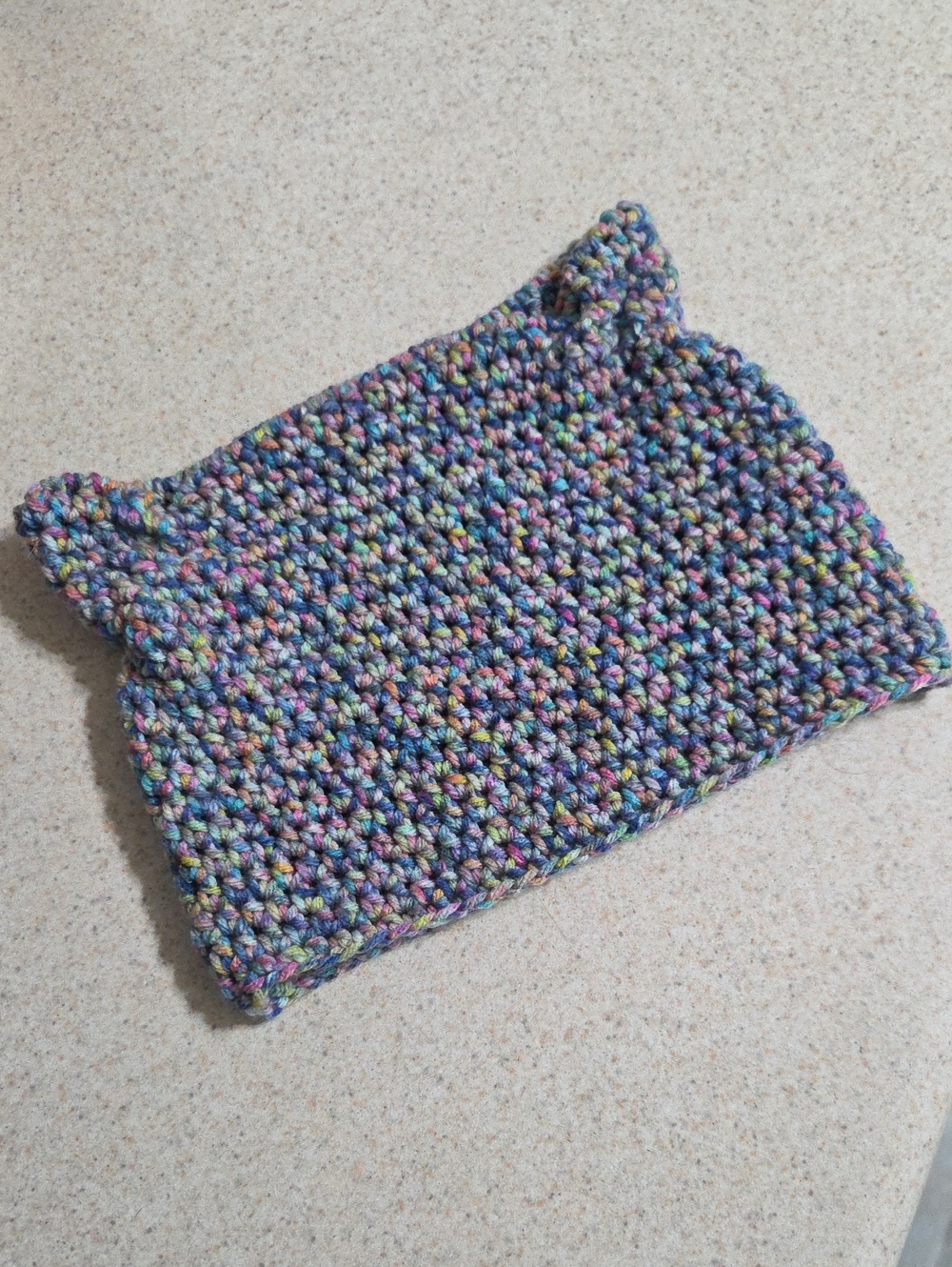 Multicolor Crochet Ear Hat Size SMALL  19" around